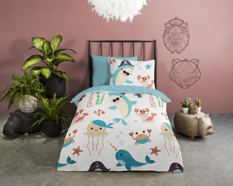 Good Morning Katoenen kinderdekbedovertrek  "Seaworld" - Multi