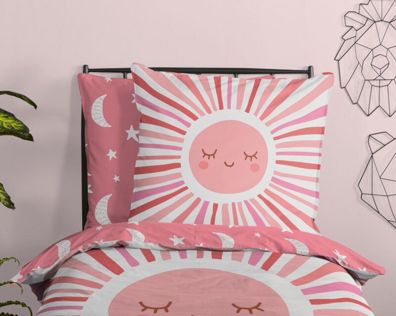 Good Morning Katoenen kinderdekbedovertrek  "Sunny" - Roze
