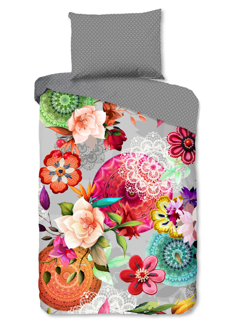 HIP Dekbedovertrek "Mandals en bloemen" - Multi - (140x200 cm) - Katoen Flanel