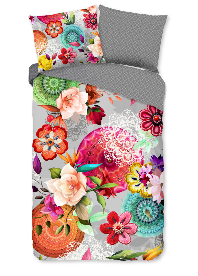 HIP Dekbedovertrek "Mandals en bloemen" - Multi - (140x200/220 cm) - Katoen Flanel