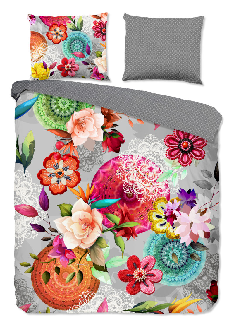 HIP Dekbedovertrek "Mandals en bloemen" - Multi - (240x200/220 cm) - Katoen Flanel