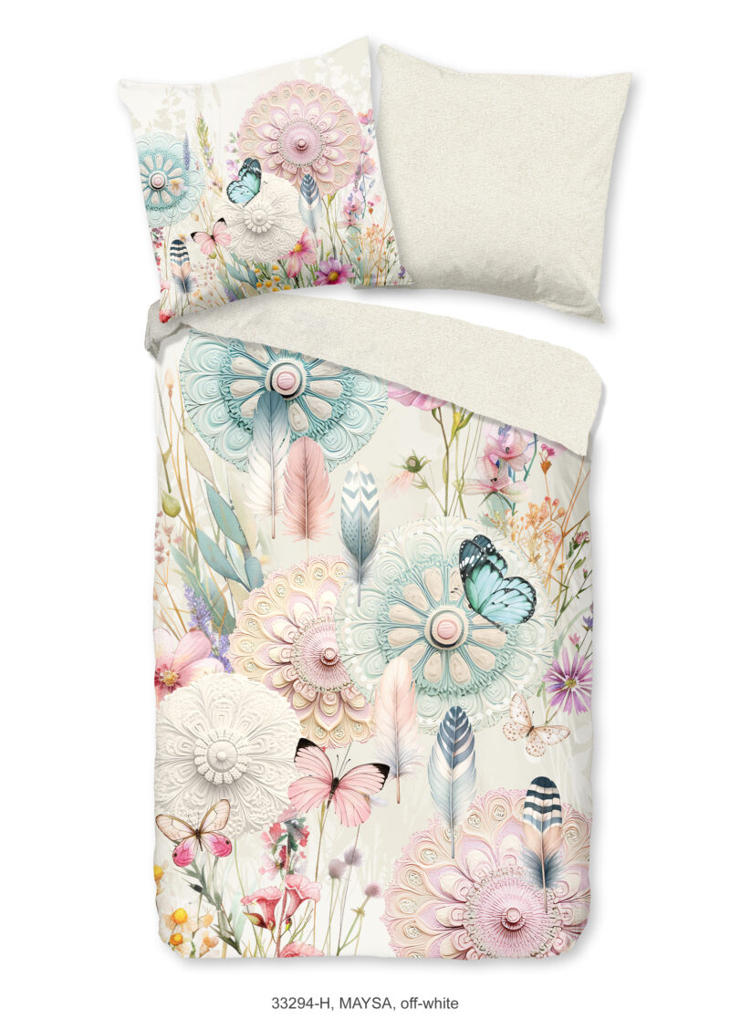 HIP Dekbedovertrek "" - Wit - (135x200 cm) - Katoen Satijn