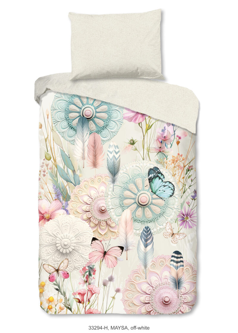 HIP Dekbedovertrek "" - Wit - (140x200 cm) - Katoen Satijn