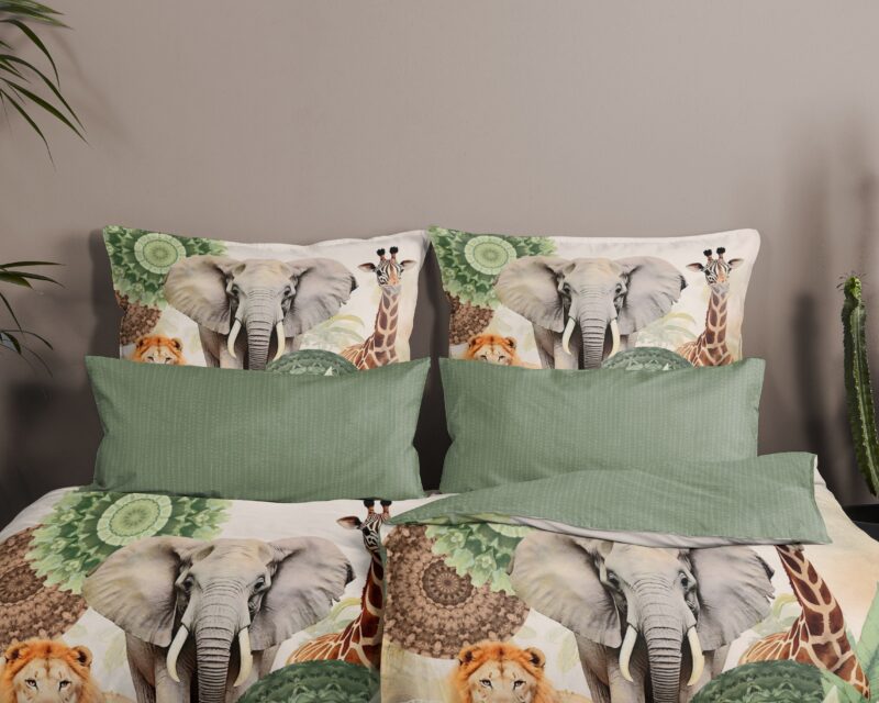 HIP Satijnen dekbedovertrek  "Sagadar" - Groen