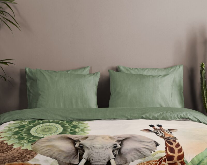 HIP Satijnen dekbedovertrek  "Sagadar" - Groen