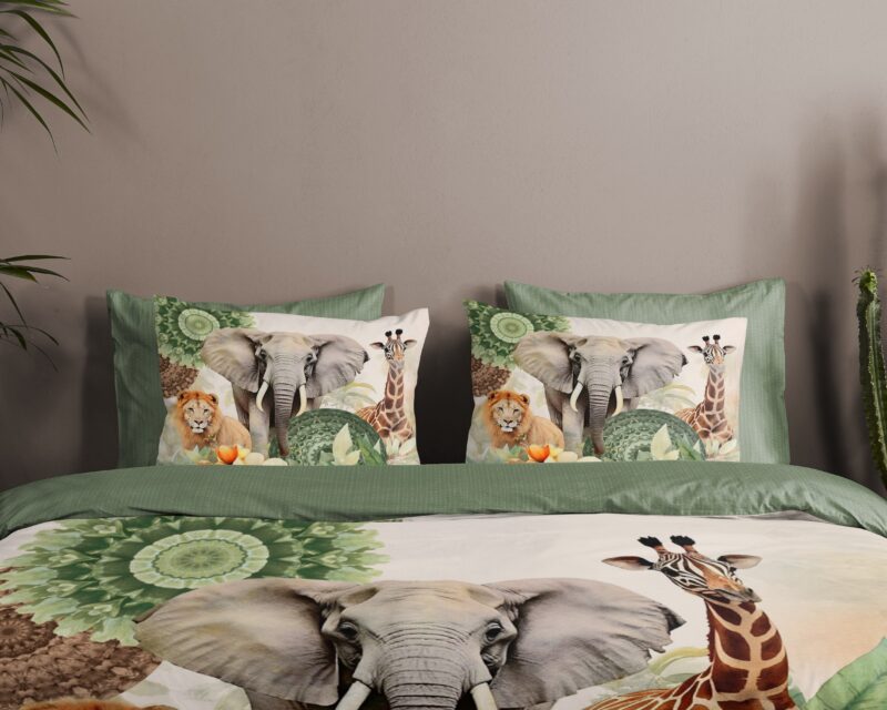 HIP Satijnen dekbedovertrek  "Sagadar" - Groen