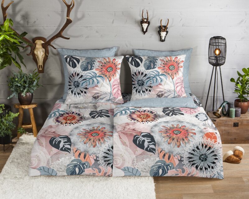 HIP Flanellen dekbedovertrek  "Ralvira" - Grijs