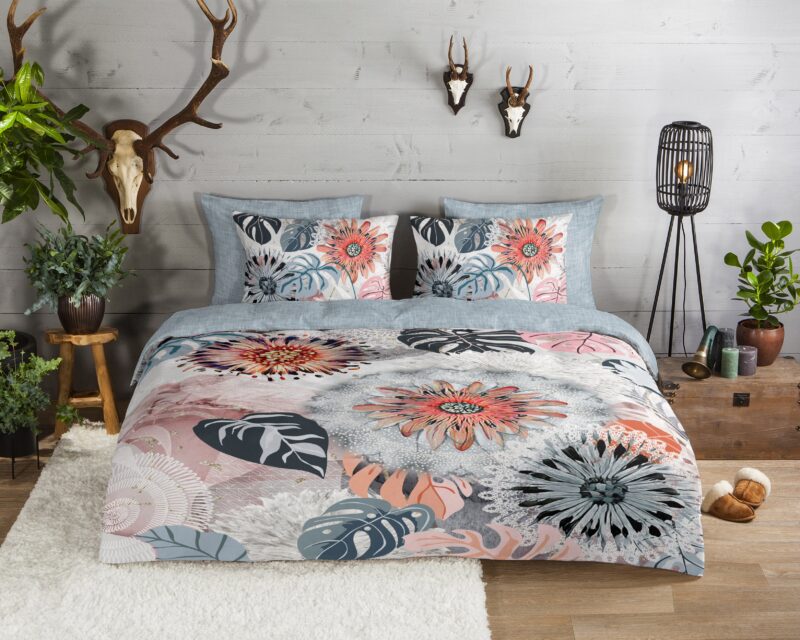 HIP Flanellen dekbedovertrek  "Ralvira" - Grijs