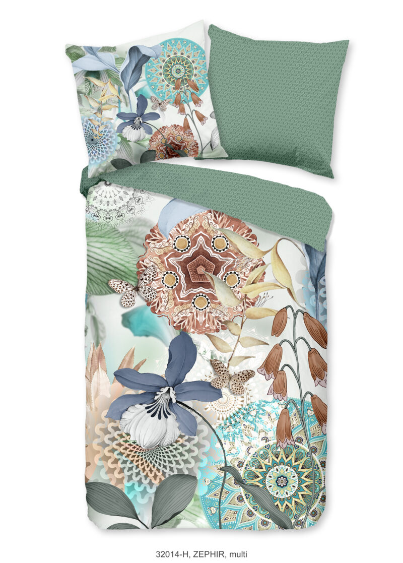 HIP Dekbedovertrek "mandala's en bladeren" - Multi - (135x200 cm) - Katoen Satijn