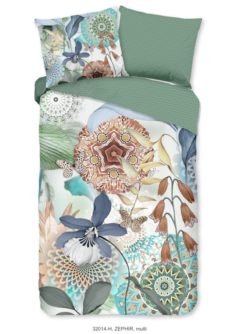 HIP Dekbedovertrek "mandala's en bladeren" - Multi - (140x200/220 cm) - Katoen Satijn