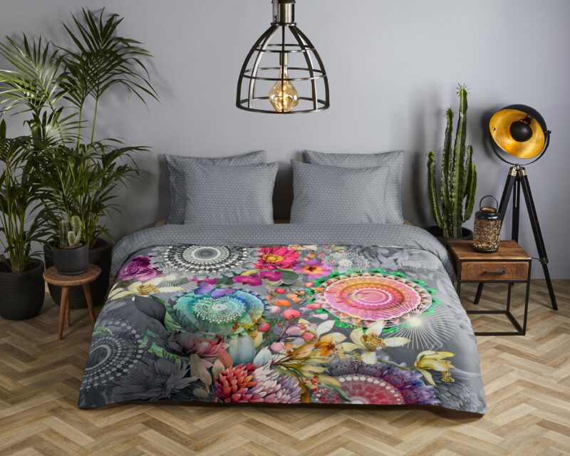 HIP Satijnen dekbedovertrek  "Olinga" - Grijs