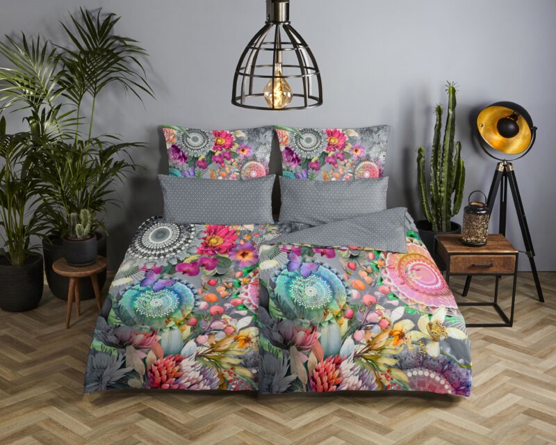 HIP Satijnen dekbedovertrek  "Olinga" - Grijs