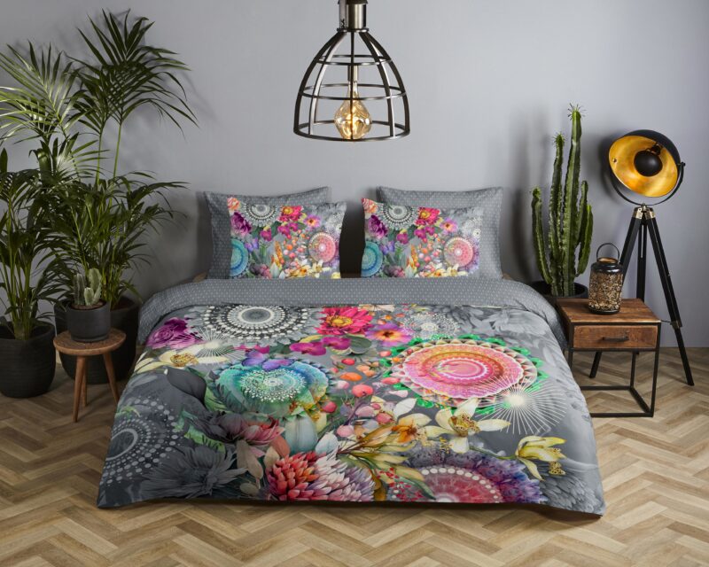 HIP Satijnen dekbedovertrek  "Olinga" - Grijs