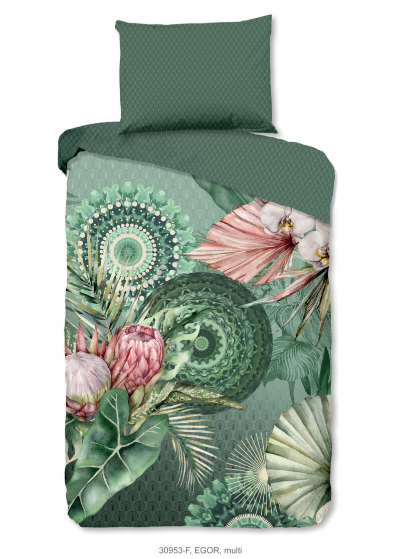 HIP Dekbedovertrek "mandala's en bloemen" - Multi - (140x200 cm) - Katoen Flanel