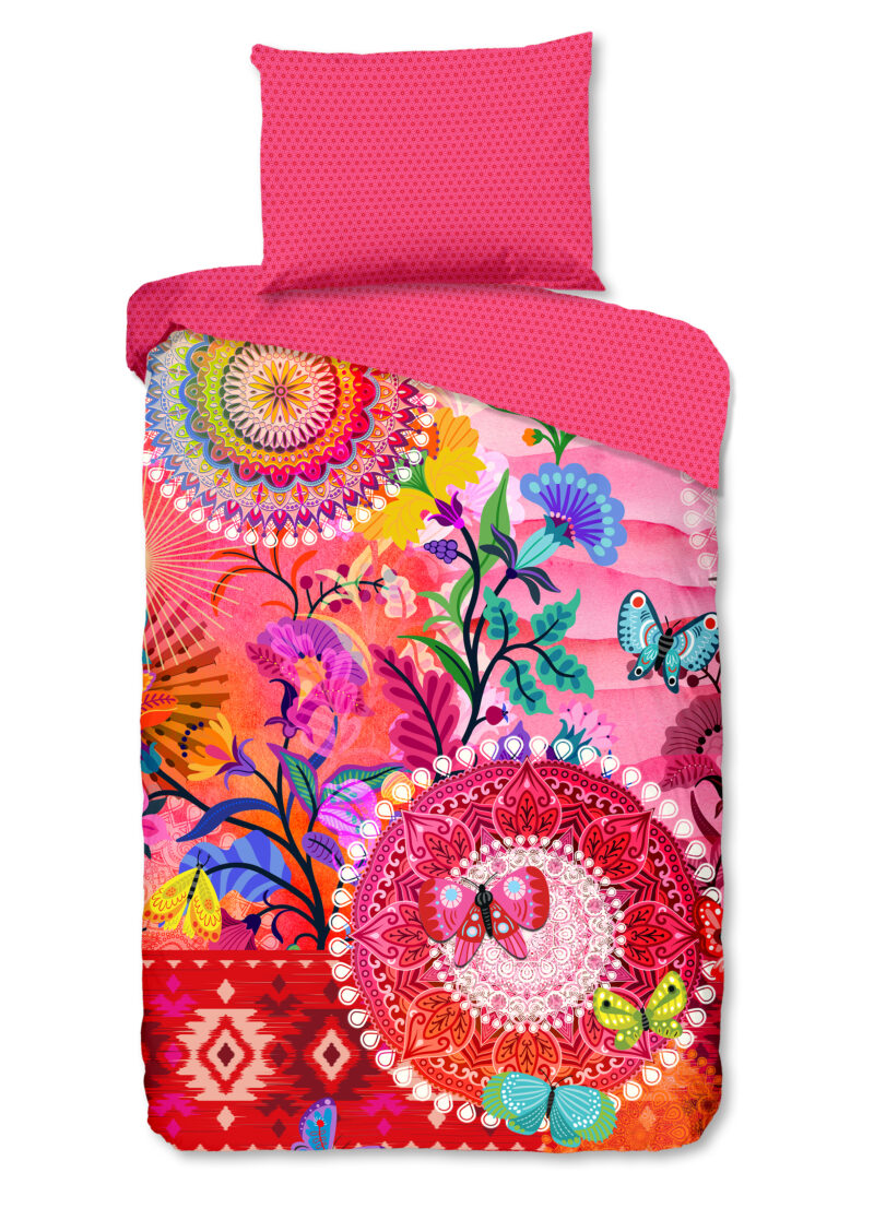 HIP Dekbedovertrek "mandala's en bloemen" - Multi - (140x200 cm) - Katoen Satijn