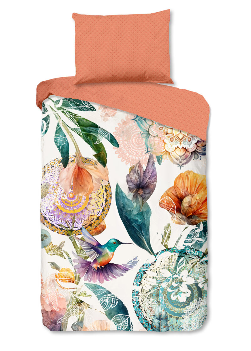 HIP Dekbedovertrek "mandala's en bloemen" - Multi - (140x200 cm) - Katoen Satijn