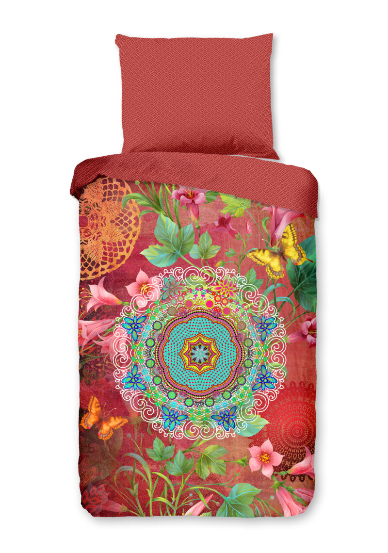 HIP Dekbedovertrek "mandala's en bloemen" - Multi - (140x200 cm) - Katoen Satijn