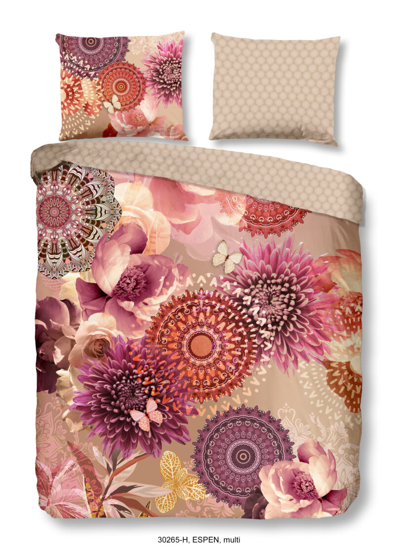 HIP Dekbedovertrek "mandala's en bloemen" - Multi - (200x200/220 cm) - Katoen Satijn