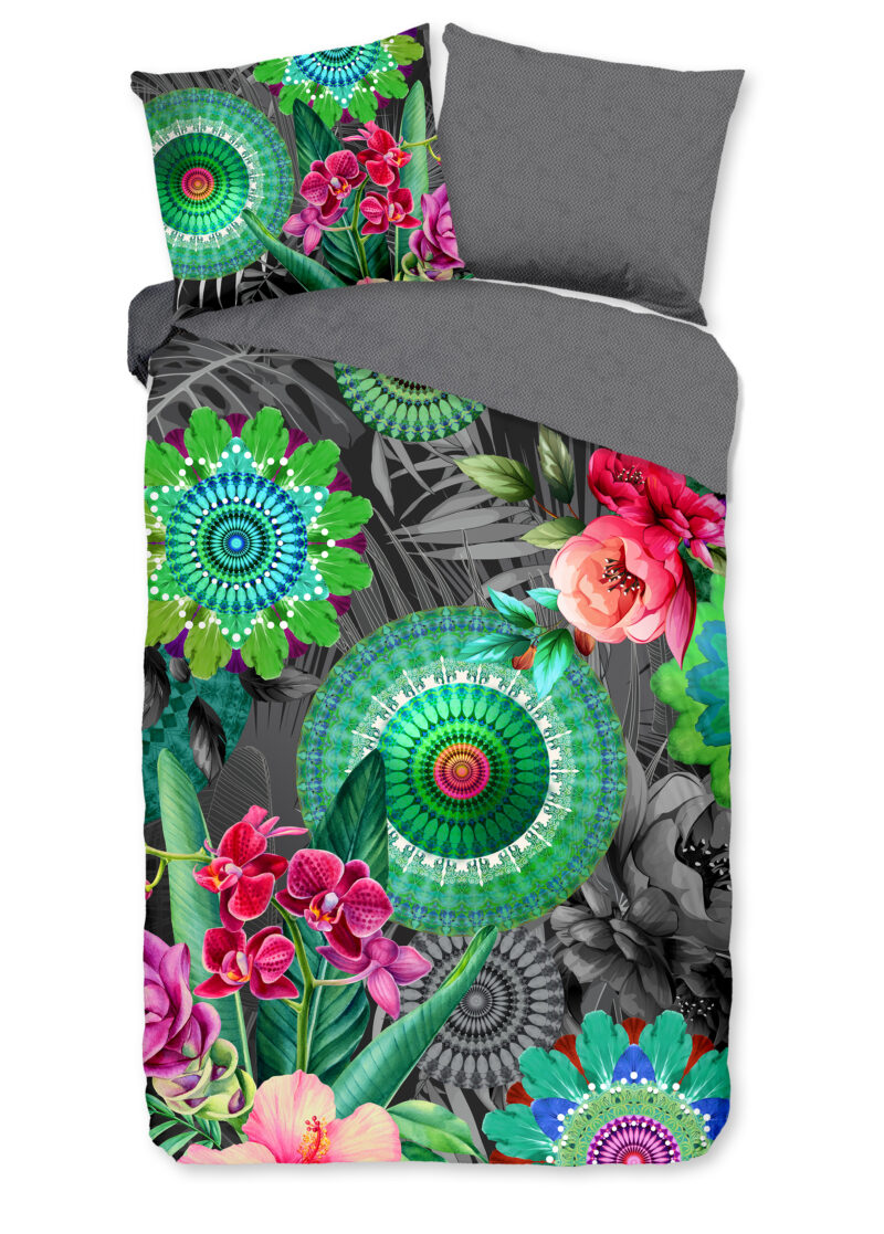 HIP Dekbedovertrek "mandala's en bloemen" - Multi - (200x200/220 cm) - Katoen Satijn