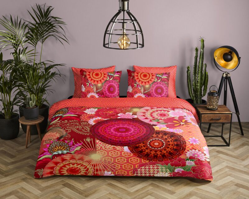 HIP Satijnen dekbedovertrek  "Yuki" - Rood