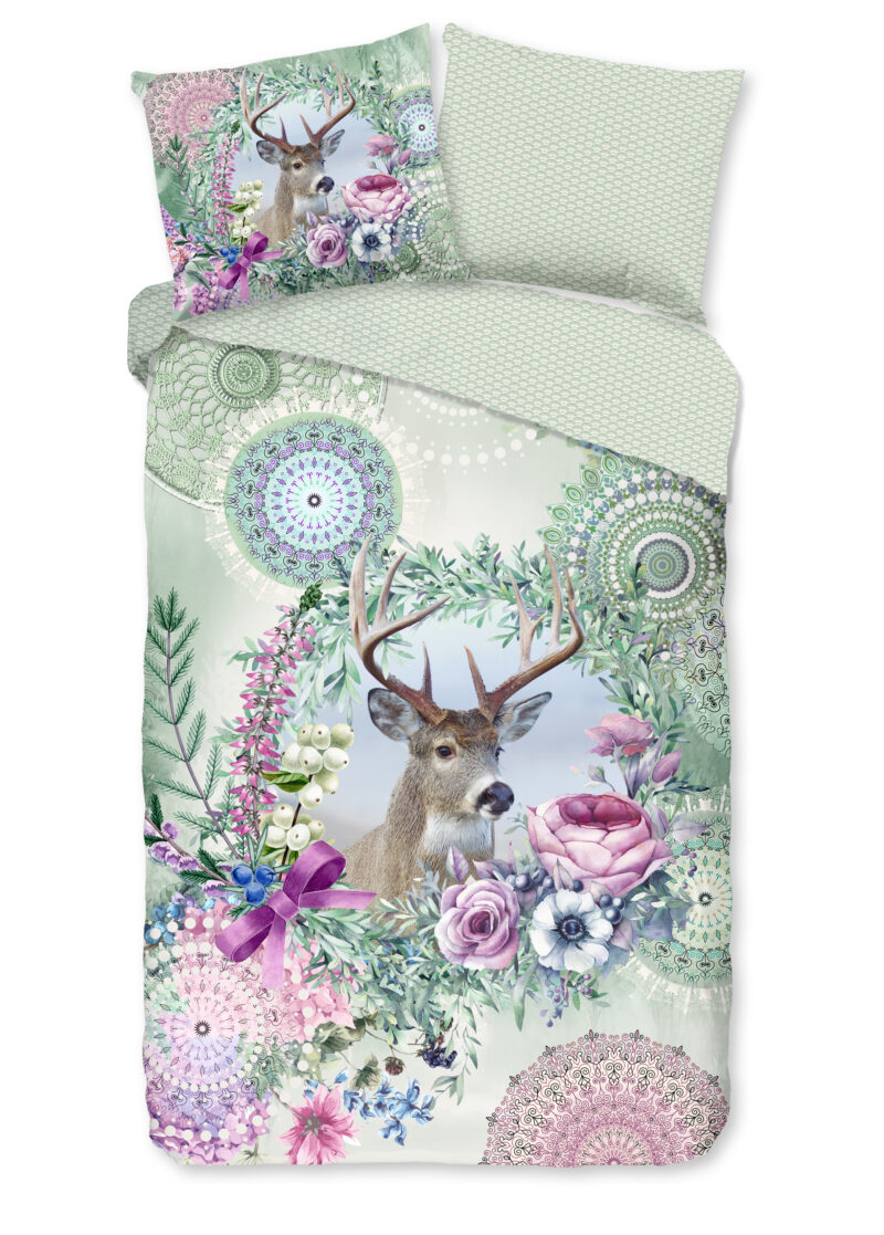 HIP Dekbedovertrek "mandala's en een hert" - Multi - (140x200/220 cm) - Katoen Flanel