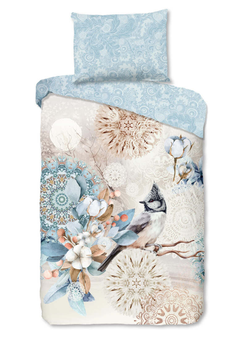 HIP Dekbedovertrek "mandala's en een vogel" - Multi - (140x200 cm) - Katoen Flanel