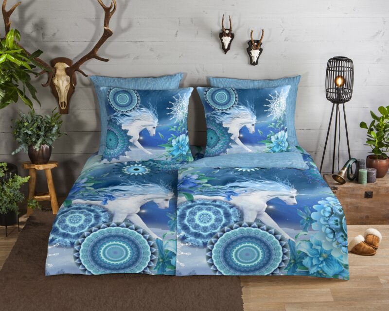 HIP Flanellen dekbedovertrek  "Lumi" - Blauw