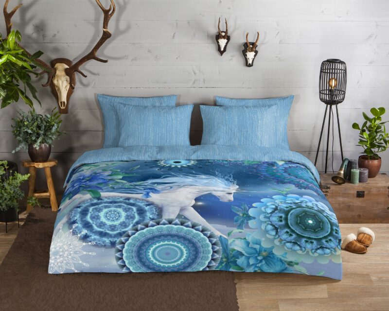 HIP Flanellen dekbedovertrek  "Lumi" - Blauw