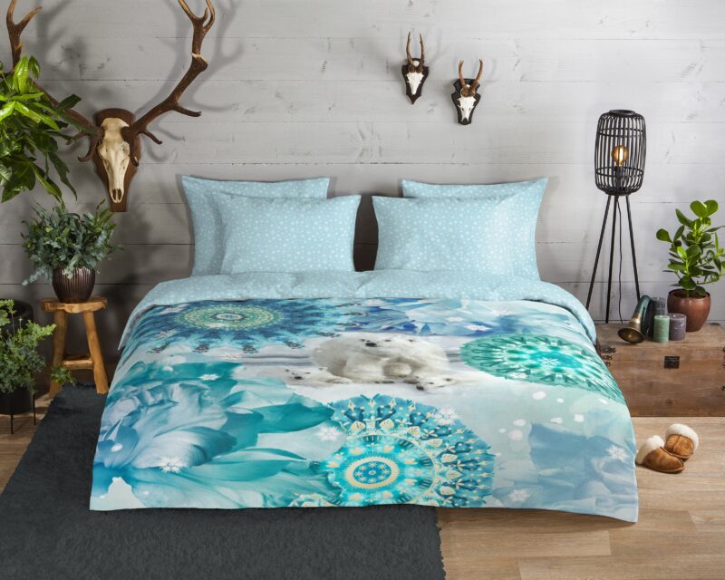 HIP Flanellen dekbedovertrek  "Seppo" - Blauw