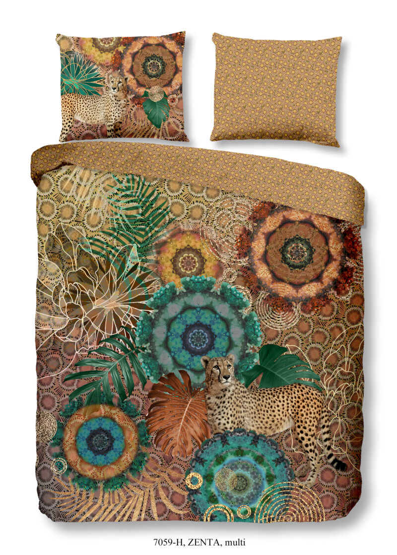HIP Dekbedovertrek "mandala's en luipaard" - Multi - (200x200/220 cm) - Katoen Satijn