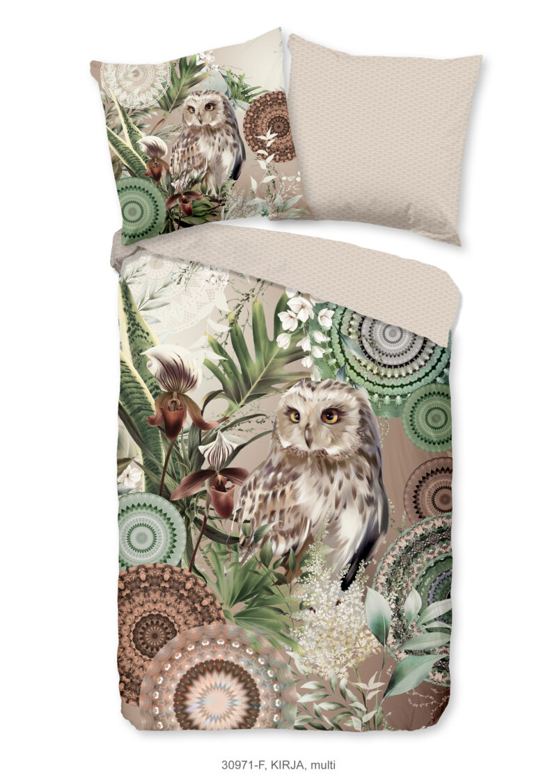 HIP Dekbedovertrek "mandala's en uil" - Multi - (135x200 cm) - Katoen Flanel