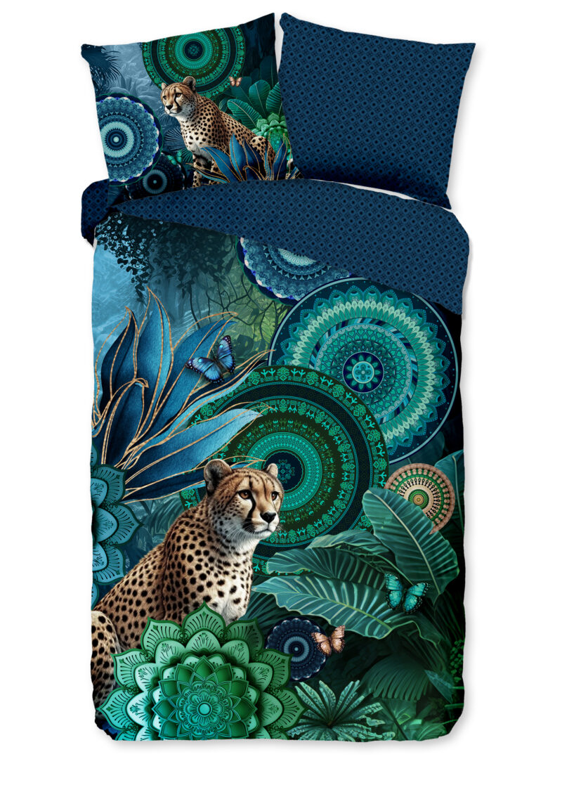 HIP Dekbedovertrek "mandalas & luipaard" - Multi - (140x200/220 cm) - Katoen Satijn