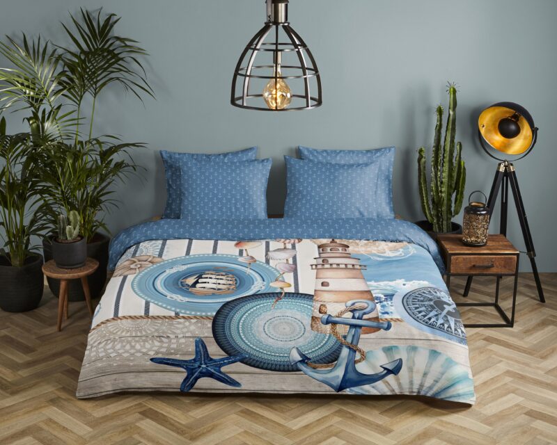 HIP Satijnen dekbedovertrek  "Aldiana" - Blauw