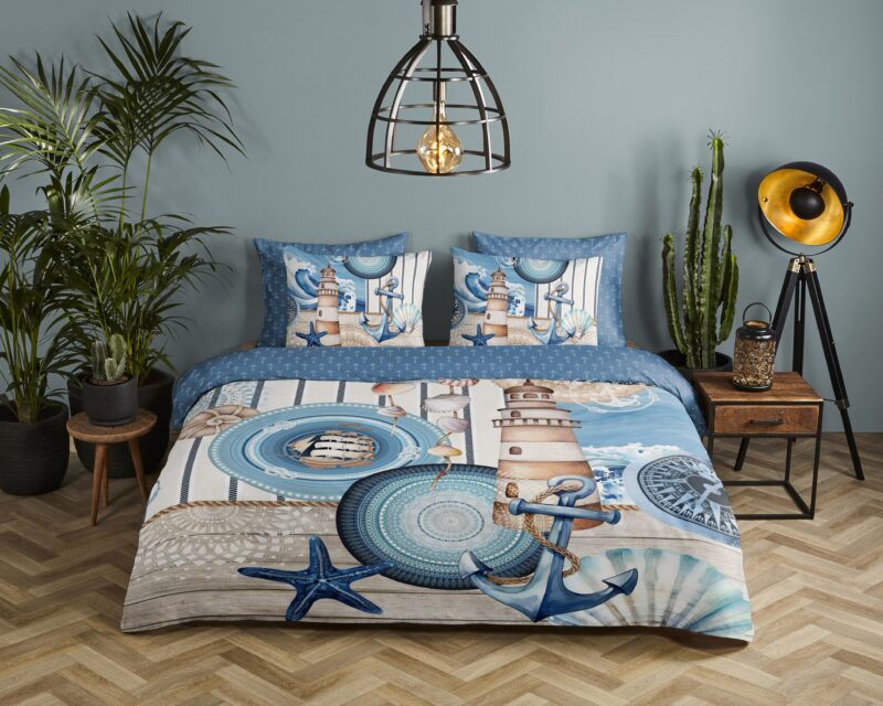 HIP Satijnen dekbedovertrek  "Aldiana" - Blauw