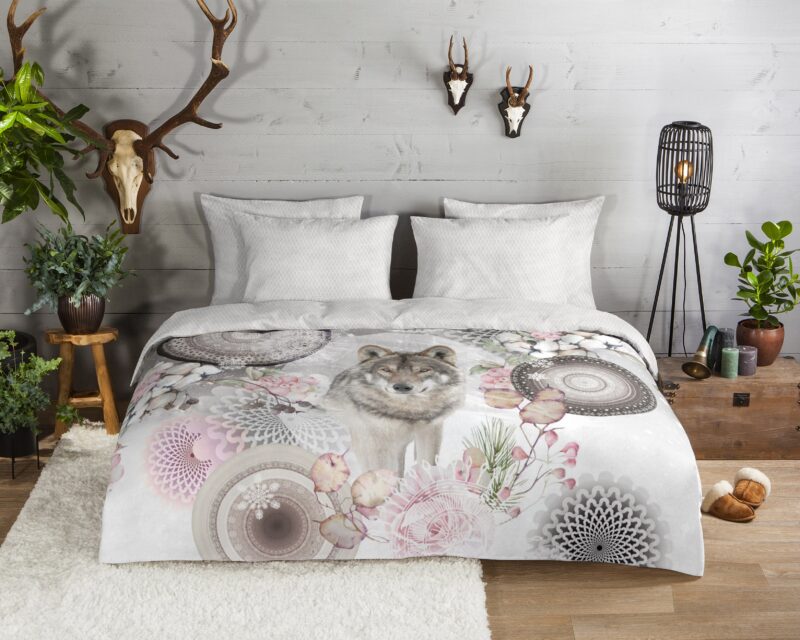 HIP Flanellen dekbedovertrek  "Isaci" - Grijs