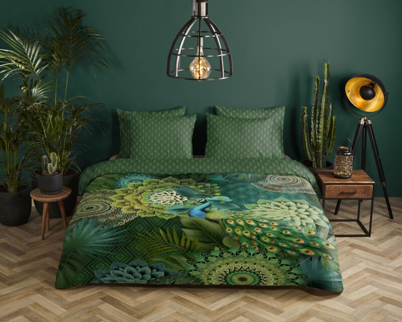 HIP Satijnen dekbedovertrek  "Agatha" - Groen