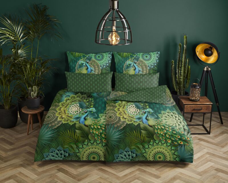 HIP Satijnen dekbedovertrek "Agatha" - Groen