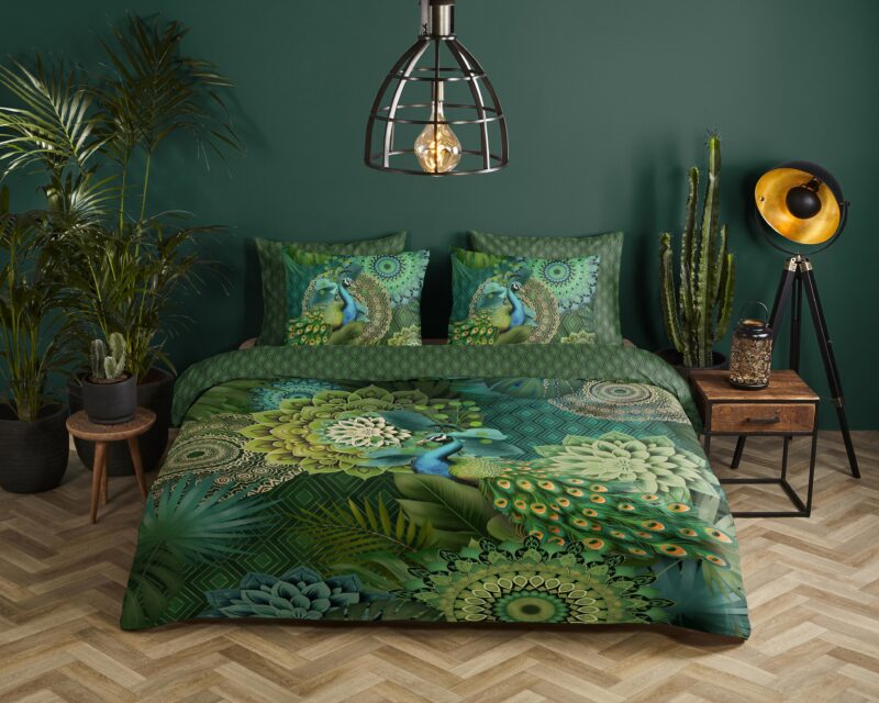 HIP Satijnen dekbedovertrek  "Agatha" - Groen