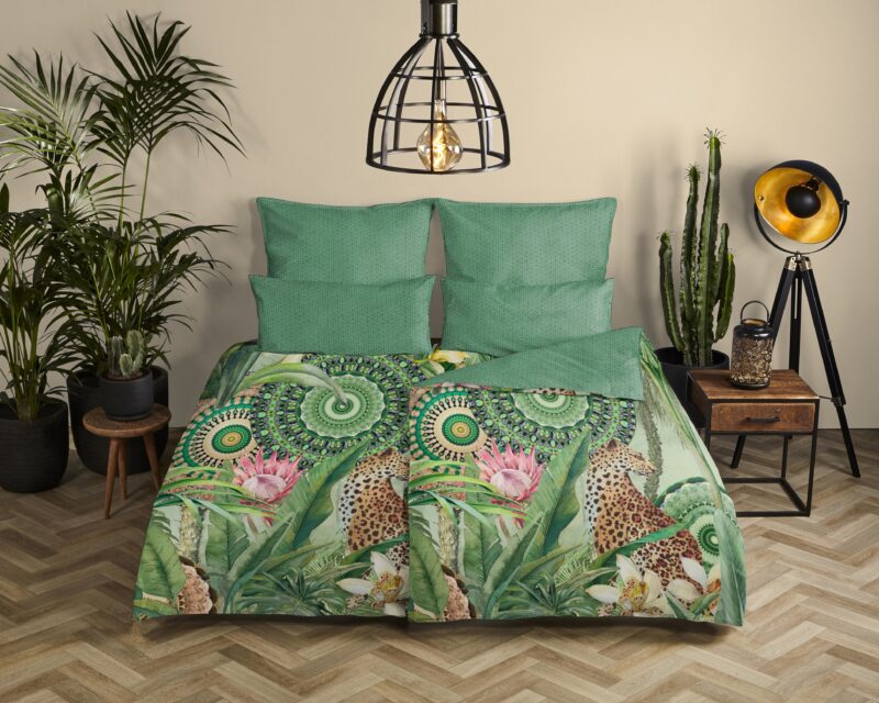 HIP Satijnen dekbedovertrek  "Abhita" - Groen