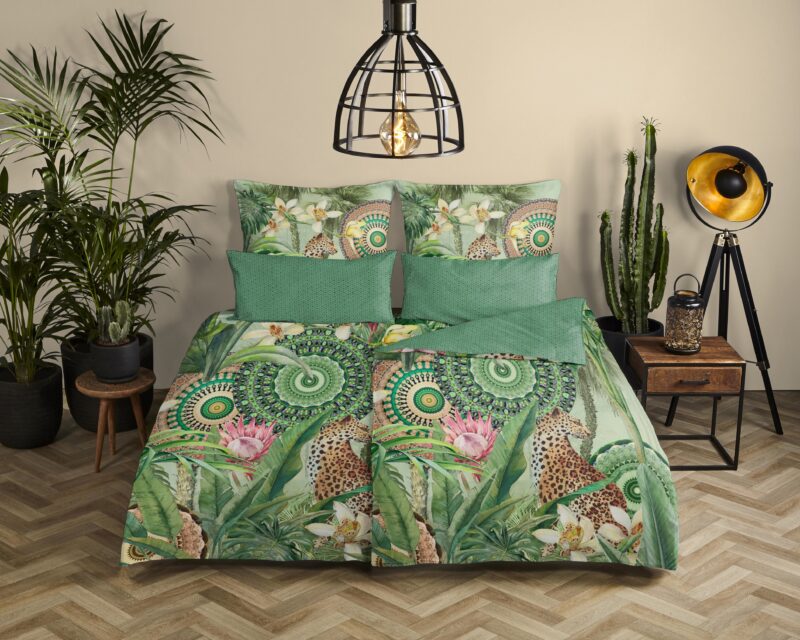 HIP Satijnen dekbedovertrek  "Abhita" - Groen