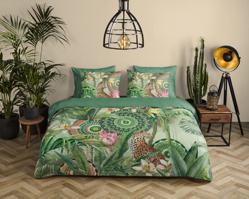 HIP Satijnen dekbedovertrek  "Abhita" - Groen