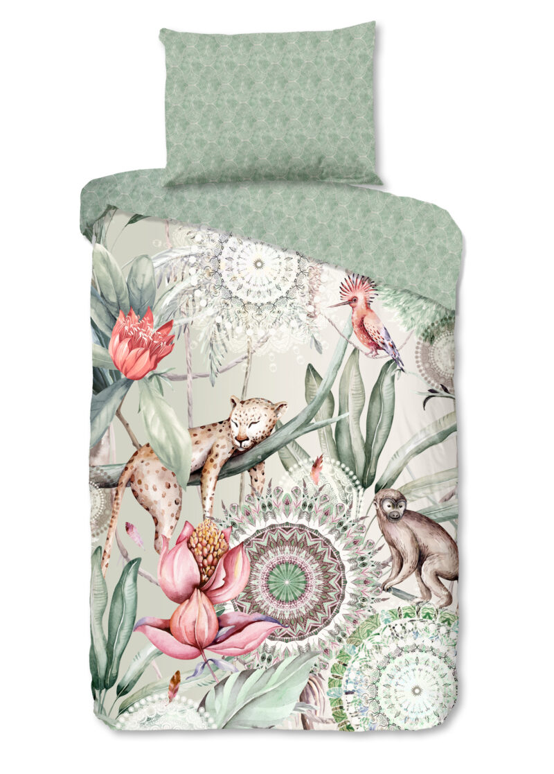 HIP Dekbedovertrek "tropische print en mandala's" - Multi - (140x200 cm) - Katoen Satijn
