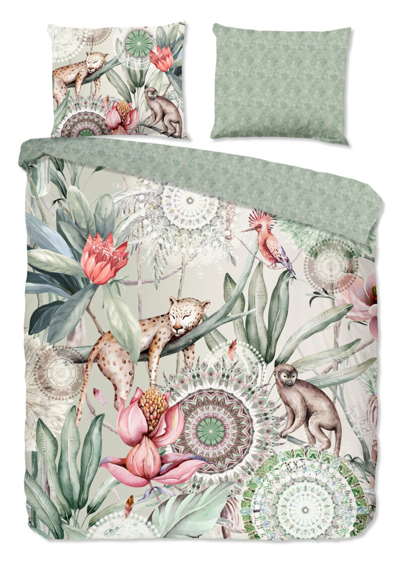 HIP Dekbedovertrek "tropische print en mandala's" - Multi - (200x200/220 cm) - Katoen Satijn