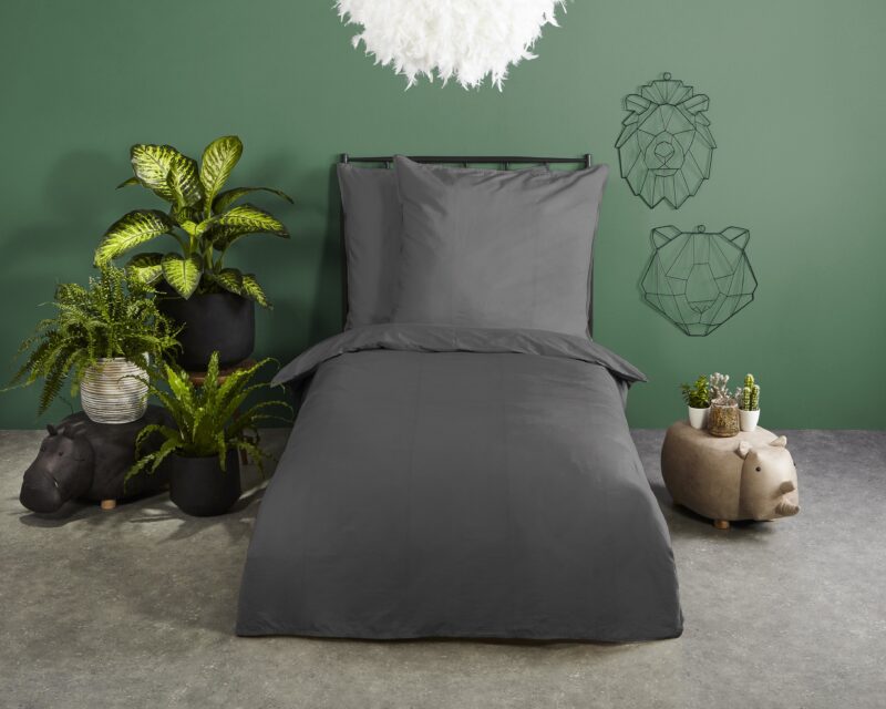 HIP Satijnen dekbedovertrek  "" - Antraciet