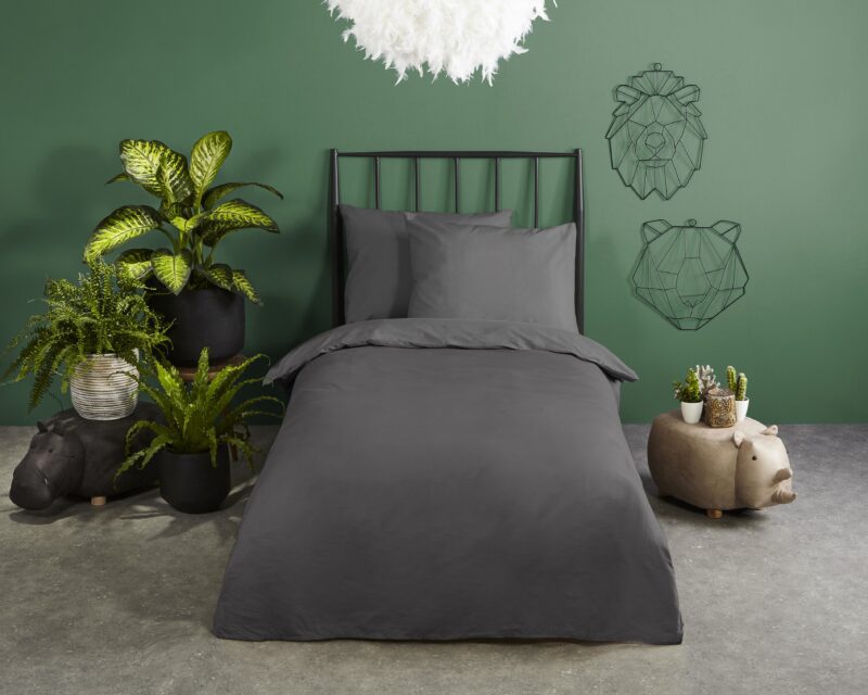 HIP Satijnen dekbedovertrek  "" - Antraciet
