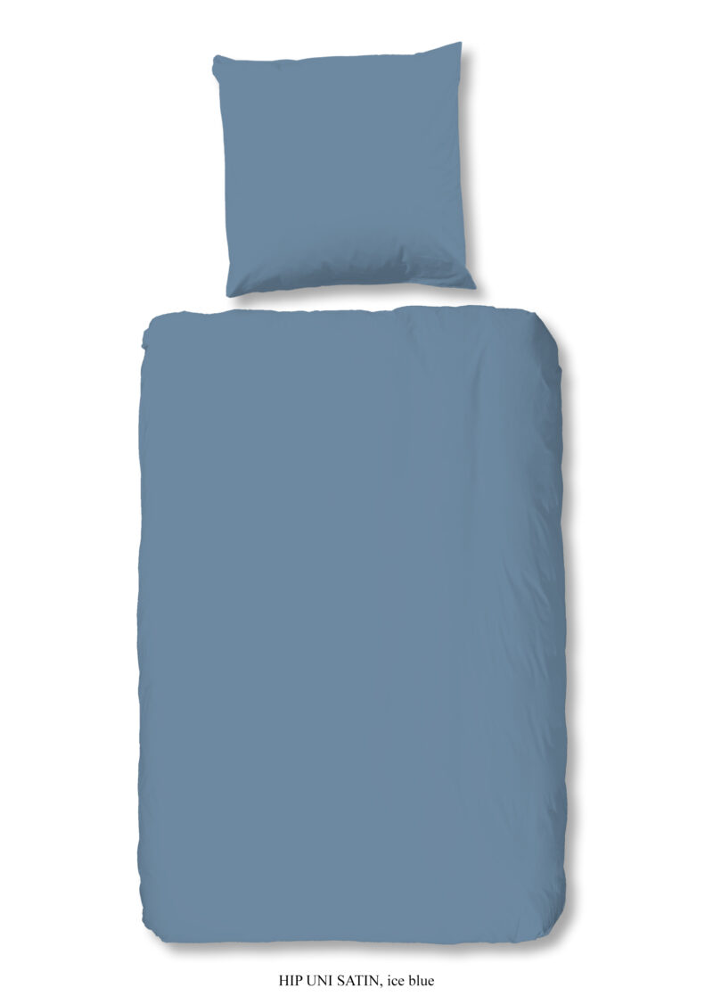 HIP Dekbedovertrek "uni dessin" - Blauw - (135x200 cm) - Katoen Satijn