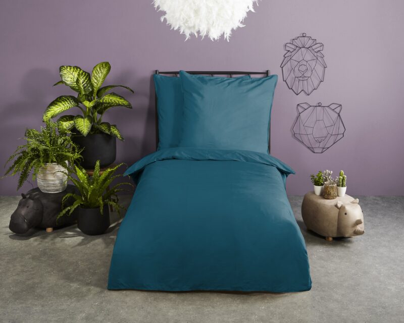 HIP Satijnen dekbedovertrek  "" - Petrol