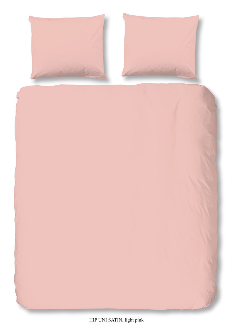 HIP Dekbedovertrek "uni dessin" - Roze - (140x200/220 cm) - Katoen Satijn