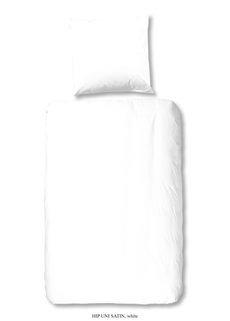 HIP Dekbedovertrek "uni dessin" - Wit - (135x200 cm) - Katoen Satijn
