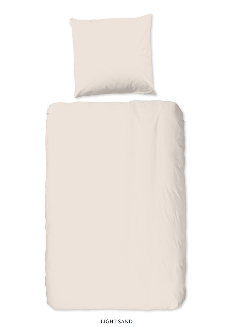 HIP Dekbedovertrek "uni dessin" - Zand - (135x200 cm) - Katoen Satijn